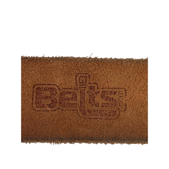 Men’s Genuine Full Grain Leather Belt Brown Brass Buckle Size 38 – Belts.com - Picture 8 of 9